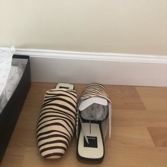 BNIB Dolce Vita zebra calf hair mules size 9